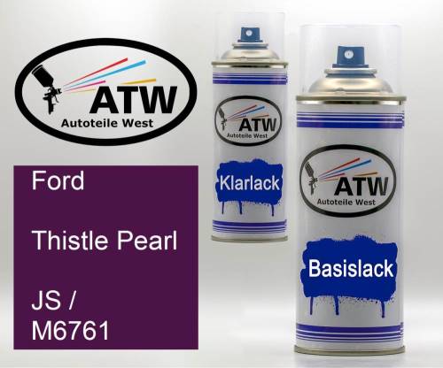 Ford, Thistle Pearl, JS / M6761: 400ml Sprühdose + 400ml Klarlack - Set, von ATW Autoteile West.